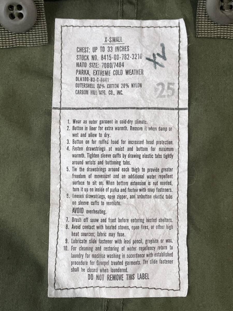  super rare size! super-beauty goods! the US armed forces the truth thing!USA made!M-65moz Parker ARMY M65 military coat fish tail military Skins (XS)