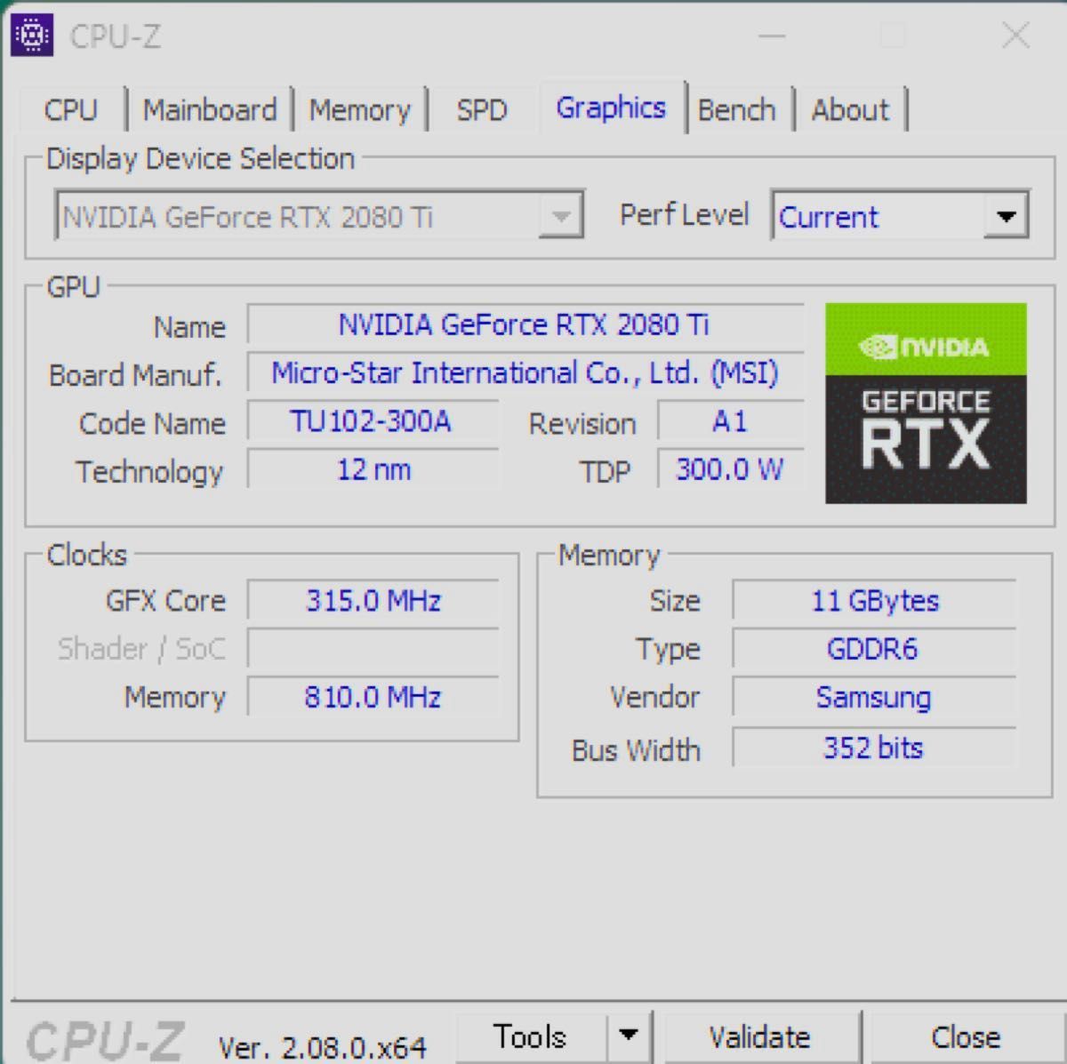 【中古】MSI GeForce RTX 2080 Ti GAMING X TRIO