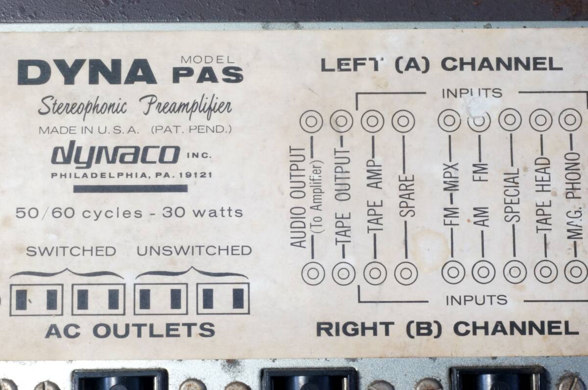 ＤＹＮＡＣＯ ダイナコ ＜ ＤＹＮＡ ＰＡＳ 真空管 STEREO PRIAMPLIFIER ＞ レストア or 部品取り？ 内部はきれいですがジャンクでの画像8