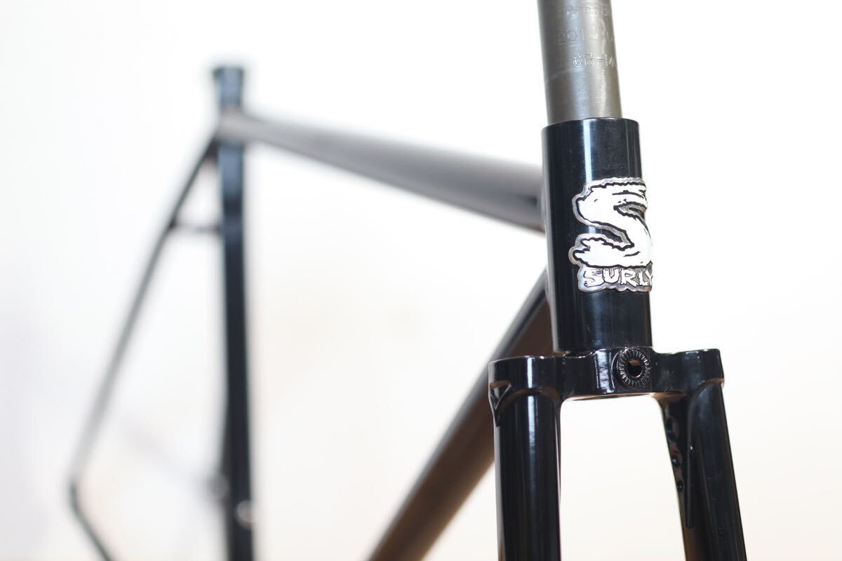 SURLY steamroller サーリー スチームローラー クロモリ フレーム 49 ピスト blue lug ブルーラグ CRUST クラストrivendellの画像9