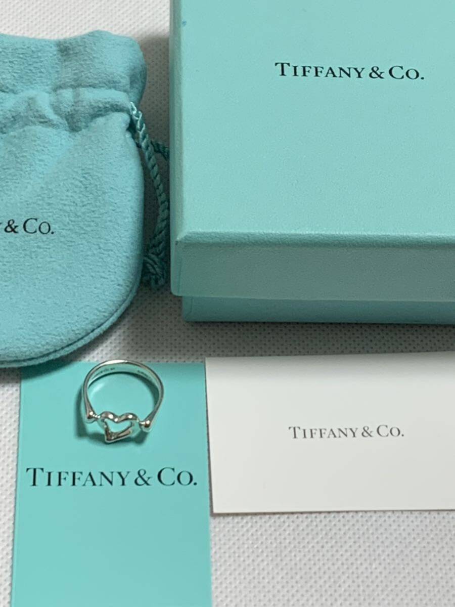 【美品】Tiffany & Co.　ティファニー　オープンハート　リング　925　8号　2.5ｇ　箱付き　33アクセサリー _画像6