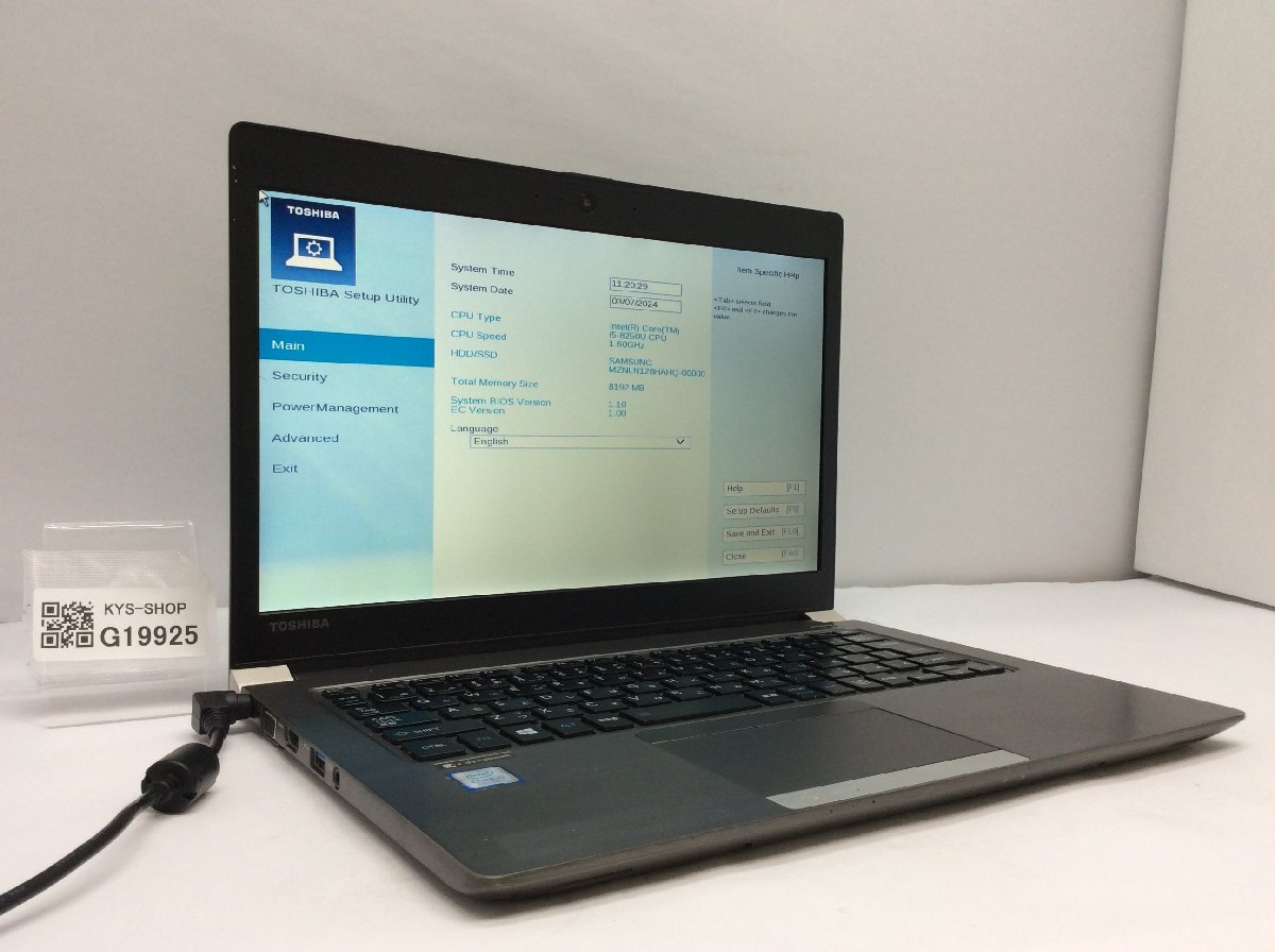 ジャンク/ TOSHIBA dynabook R63/H PR63HTA4347AD11 Intel Core i5-8250U メモリ8.19GB SSD128.03GB 【G19925】