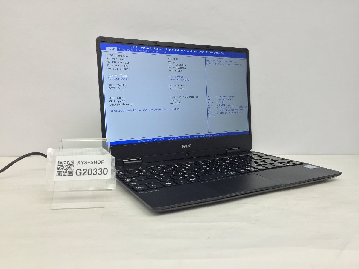 ジャンク/ NEC PC-VKT13HZG4 Intel Core i5-8200Y メモリ8.19GB ストレージ無し 【G20330】_画像1