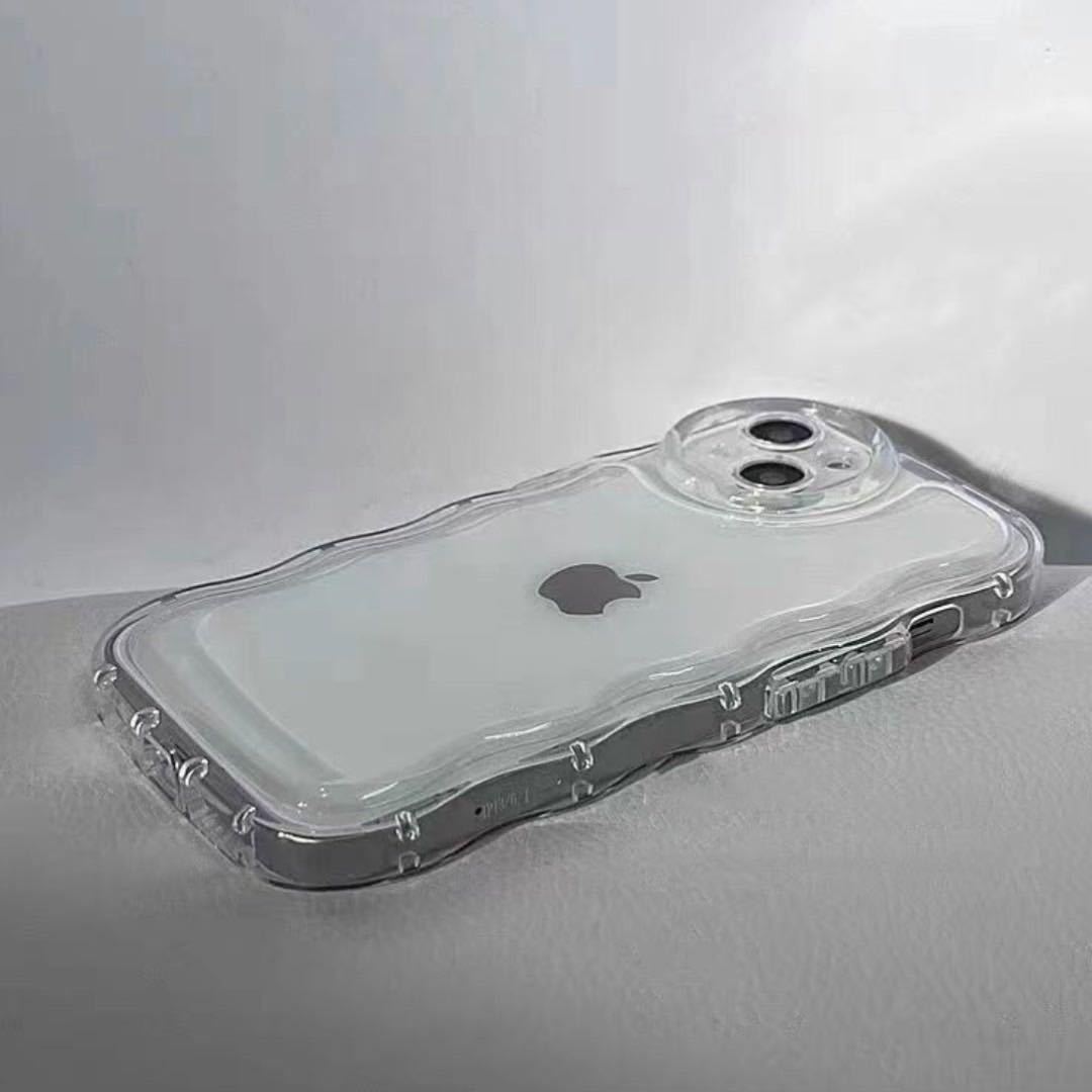 iPhone13 クリアケース 透明 シェイカー プリ アイフォン スマホ カバー ケース 波形 シャカシャカ ウェーブ スマホケース クリアの画像2