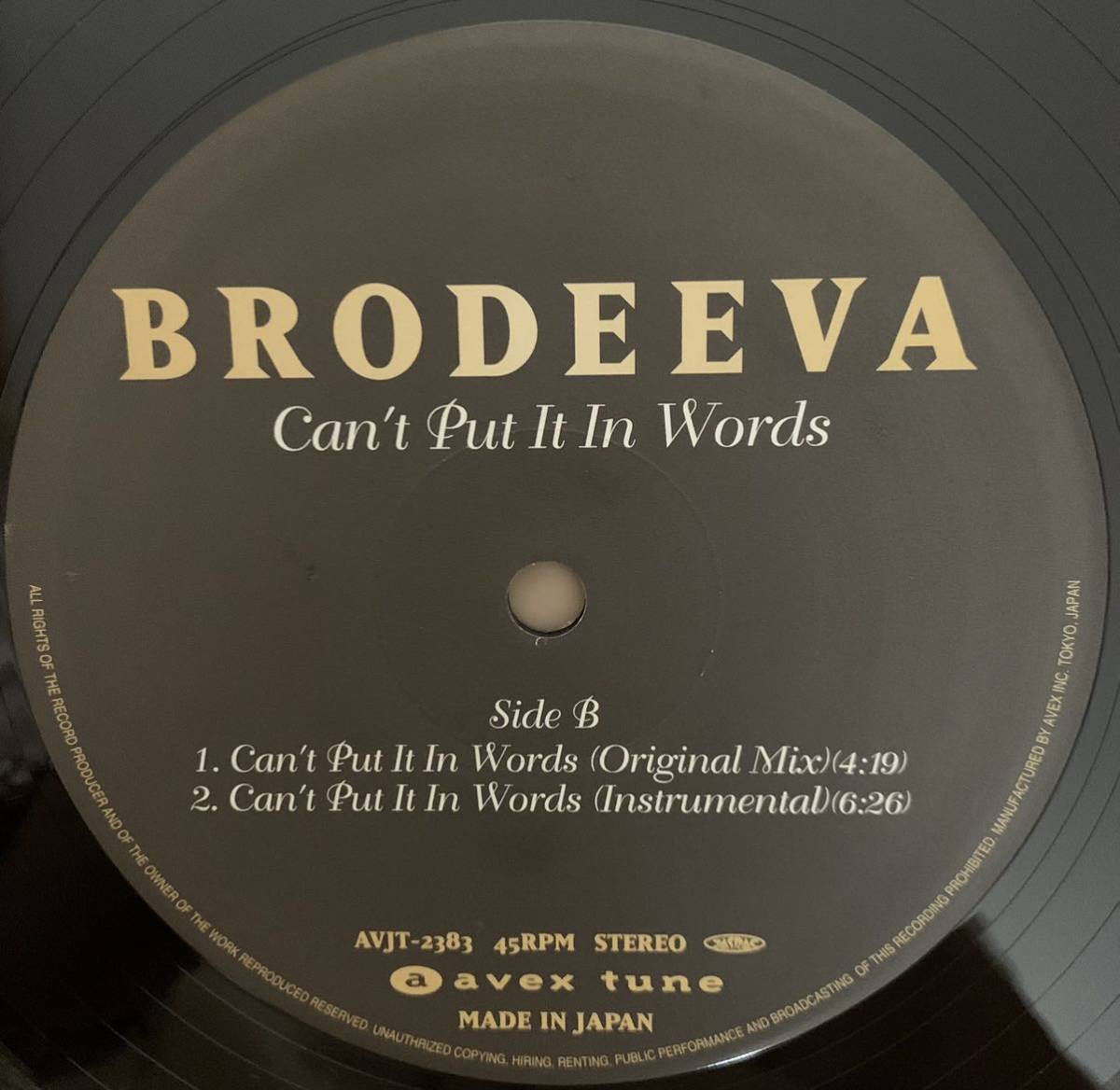 【AVEX 国内プロモ】Brodeeva (ブロディーバ) / Can't Put It In Words (Groove That Soul Mix)(GTS、Earth Wind & Fire、Maurice White)_画像3