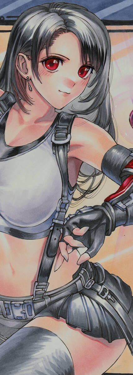  рука . такой же человек :tifa* блокировка Heart *FF7R Final Fantasy 7 переделка Rebirth примерно A4 кент бумага ko pick ручные иллюстрации 