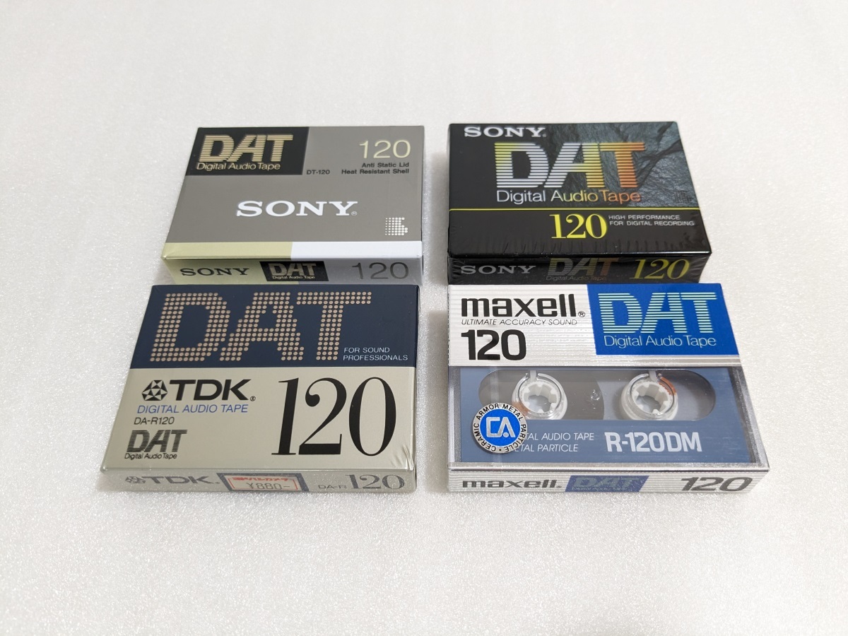 ■4本】DAT テープ 120分 TDK maxell SONY DA-R120N R-120DM DT-120RA DT-120RN Digital Audio Tape 未開封_画像1