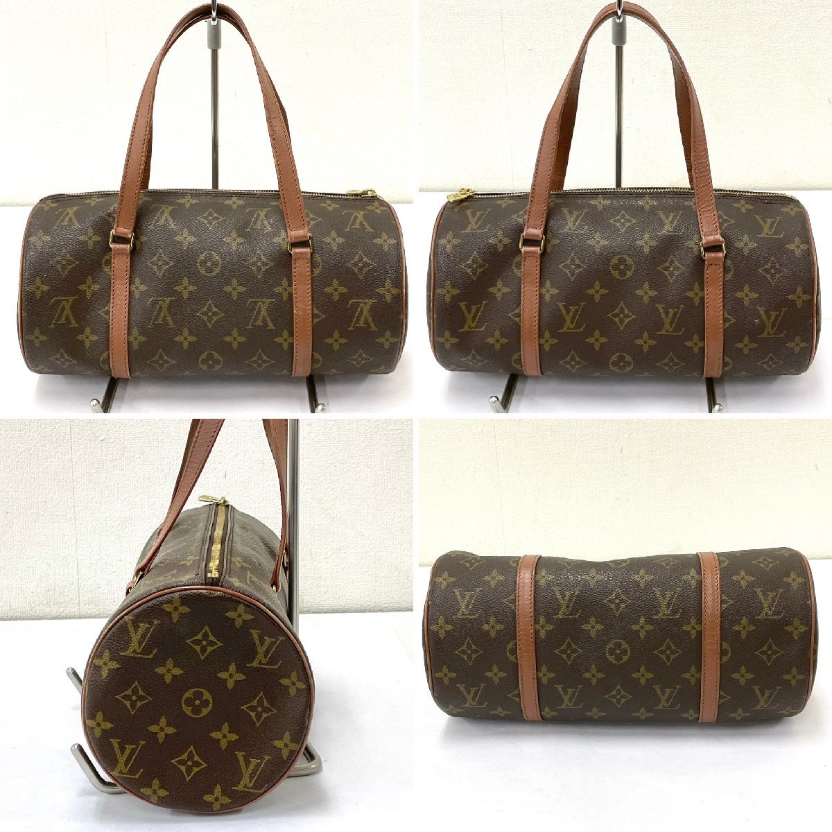 ◆ルイ ヴィトン LOUIS VUITTON◆モノグラム パピヨン 30 旧型 M51365 親子 筒型 ハンドバッグ ブラウン レザー レディース 専用ポーチ付_画像2