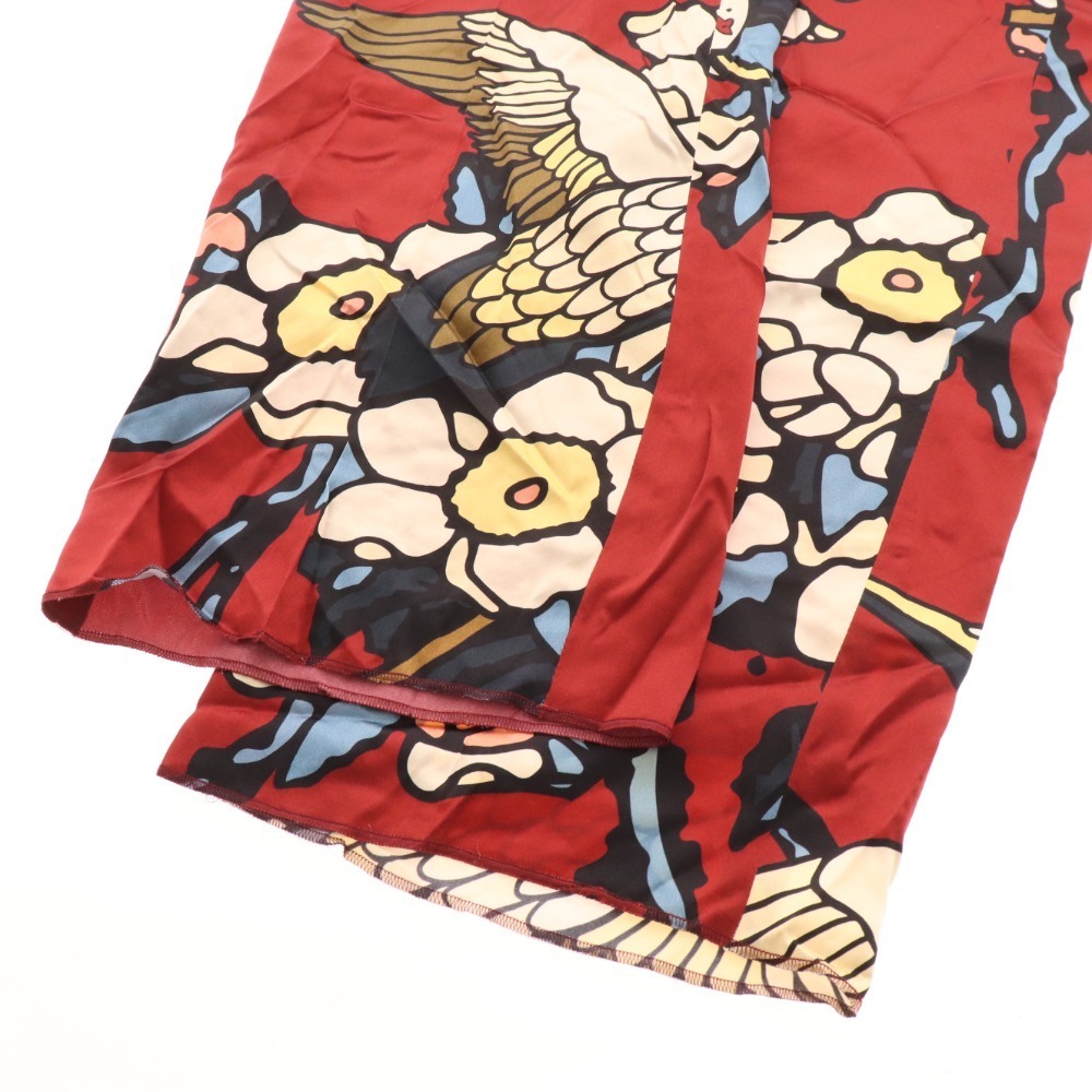 ■ ディースクエアード セットアップ パジャマシャツ パンツ Cherry Blossom 総柄 シルク レディース 38 レッド系の画像6