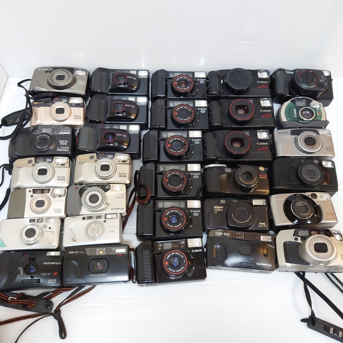 mi1)1 jpy ~ Junk camera set sale large amount set Canon OLYMPUS Pentax Konica compact film optics camera retro 