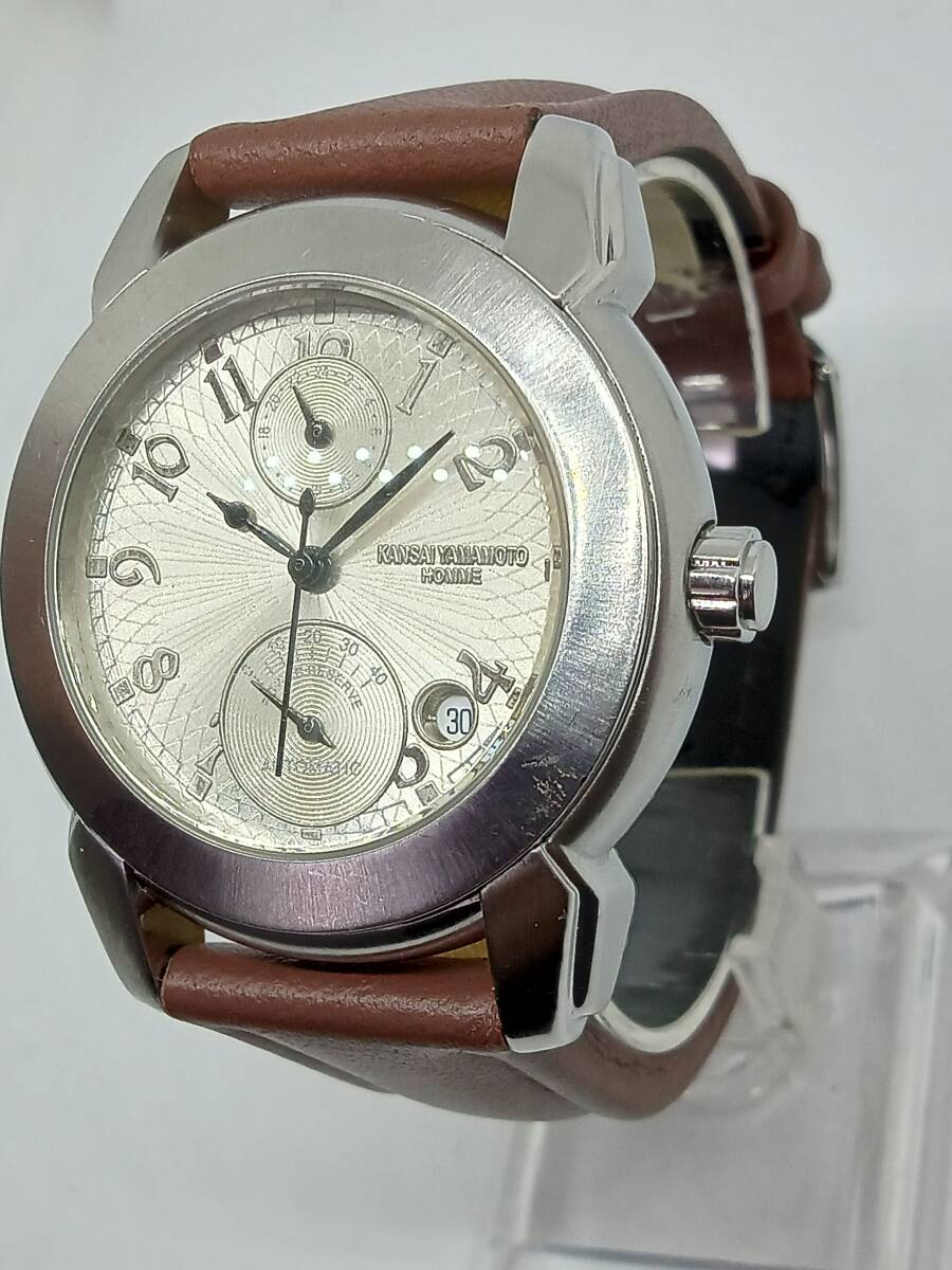 ヤマモト カンサイ 自動巻 手巻き付腕時計 USED稼働品（ベルトのみ社外品新品）の画像3