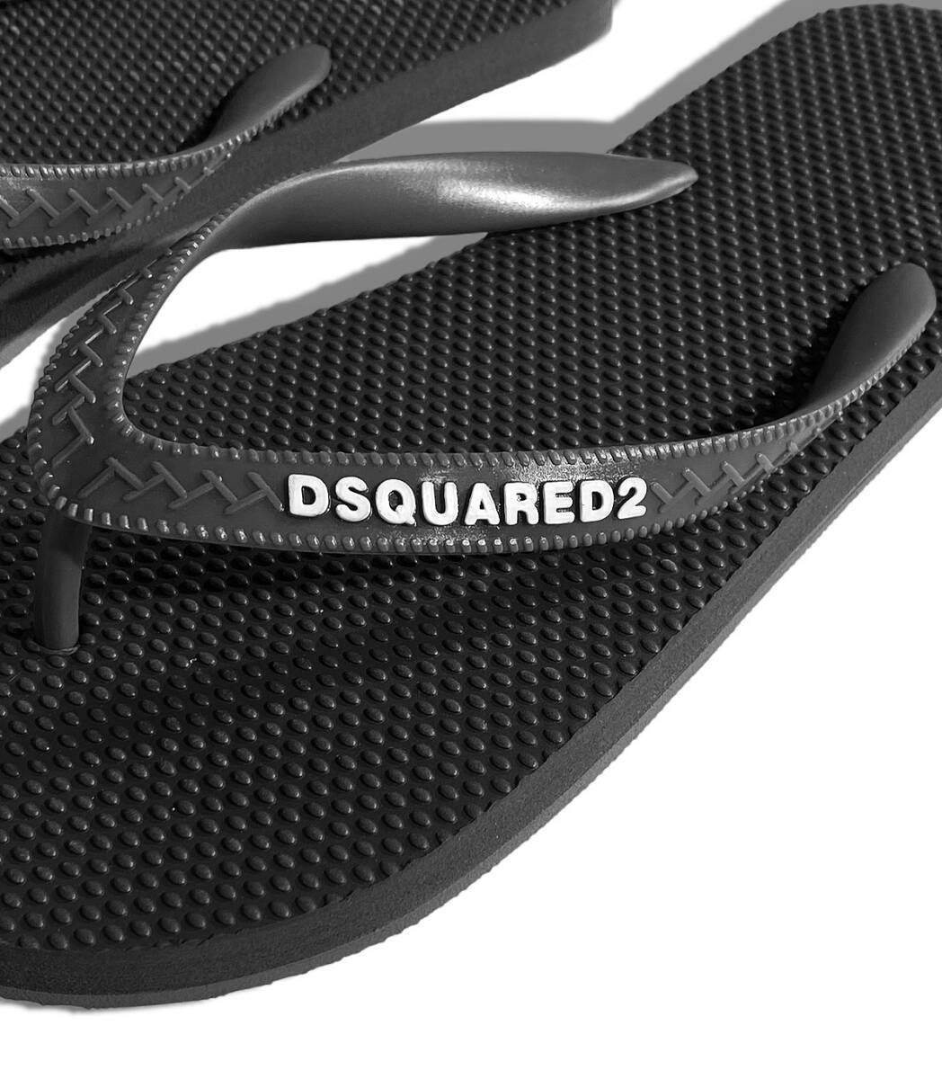 【新品・40サイズ・イタリア発】DSQUARED2・黒ビーチ サンダルの画像6