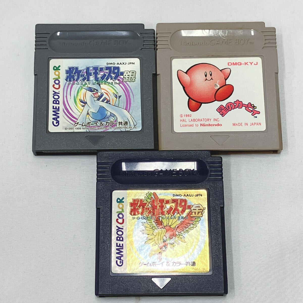 動作品　任天堂 Nintendo GAMEBOY COLOR ゲームボーイカラー 本体 CGB-001 クリアパープル スケルトン　箱説　ソフト3点付き　R尼0220_画像9