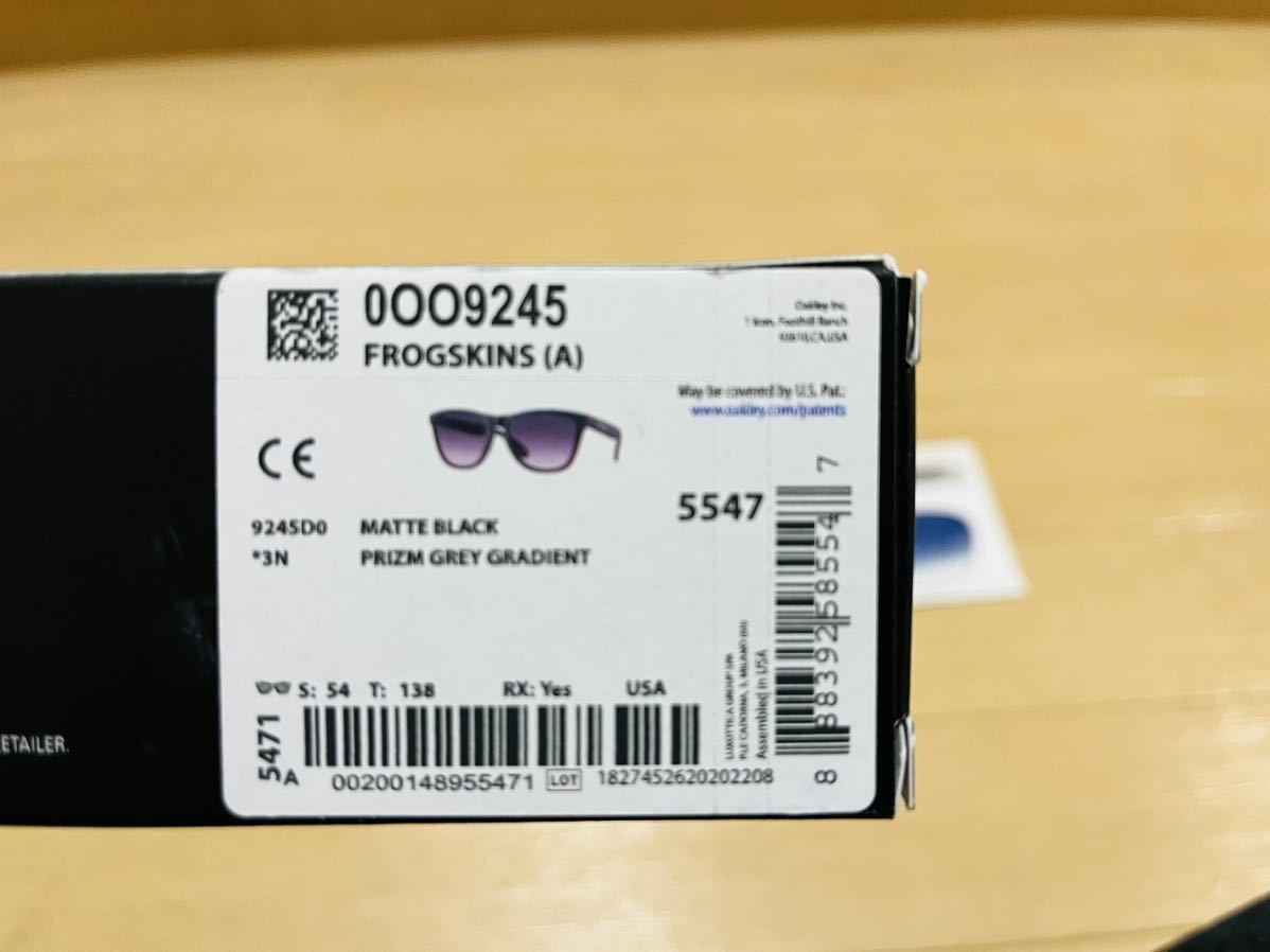 OAKLEY オークリー フロッグスキン サングラス MATTE BLACK プリズムグレーグラデーション アジアンフィット 美品中古　おまけレンズ付き_画像3