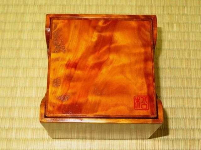 ^ pine . Kiyoshi . work . warehouse Japanese cedar .. lacquer finish four .. shogi piece box ^ paper box attaching / new goods 