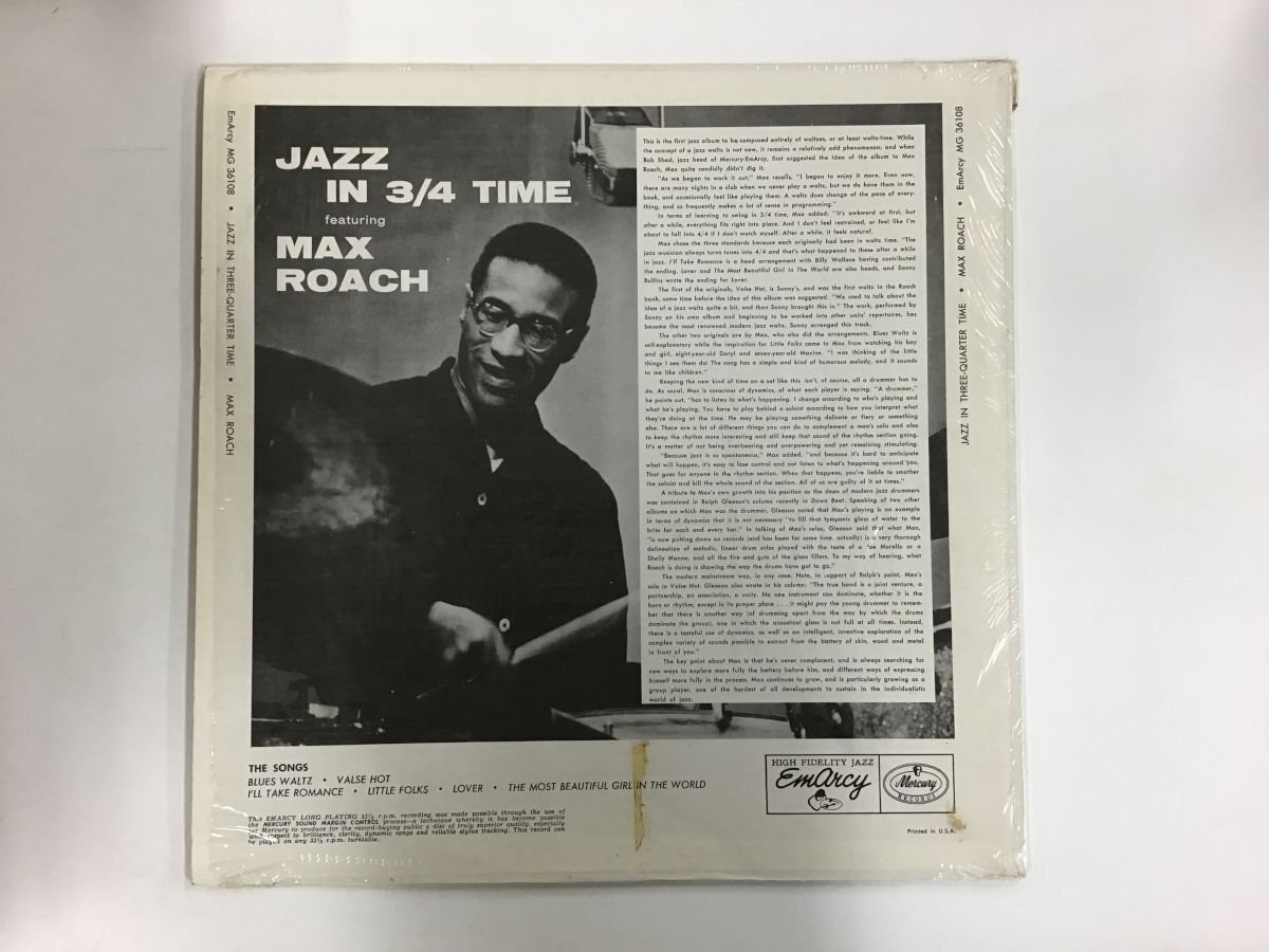 LP / MAX ROACH / JAZZ IN THREE-QUARTER TIME / US盤/シュリンク [5226RR]_画像2