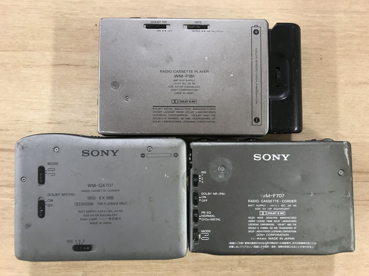 SONY NW-F707 WM-F181 他 ソニー カセットプレーヤー WALKMAN カセットプレーヤー ウォークマン 3点セット◆ジャンク品 [3610W]_画像5