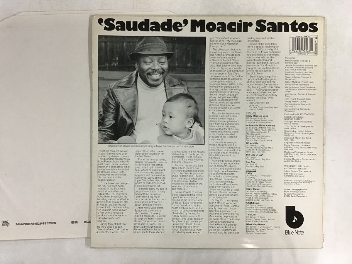 LP / MOACIR SANTOS / SAUDADE / UK盤 [6424RR]の画像2