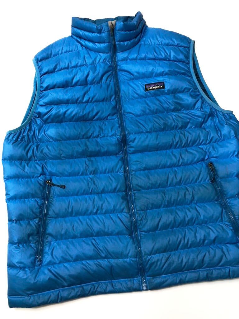 衝撃プライス！【高品質！グースダウン90%！】【patagonia パタゴニア】ダウンベスト【サイズL】水色 アウター N-J49_画像3