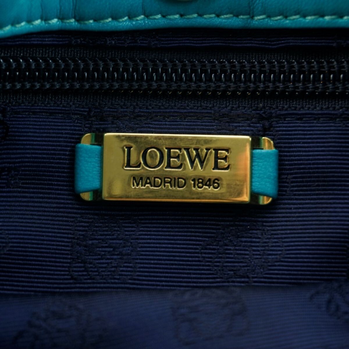 LOEWE ロエベ ハンドバッグ シルバー金具 レザー ブルー系@IG8_画像7