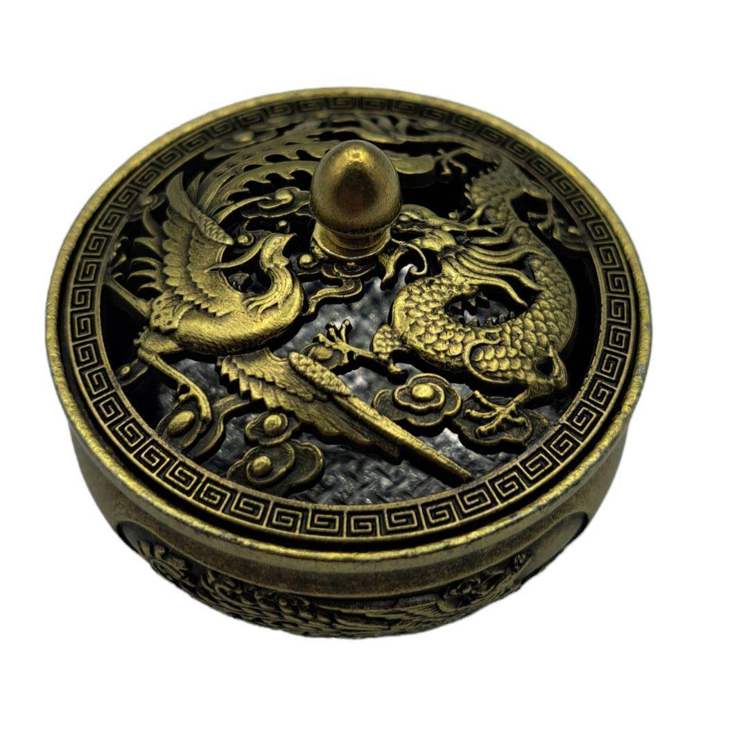 [ popular commodity ] cover attaching metal censer Dragon . Phoenix aroma yoga ..