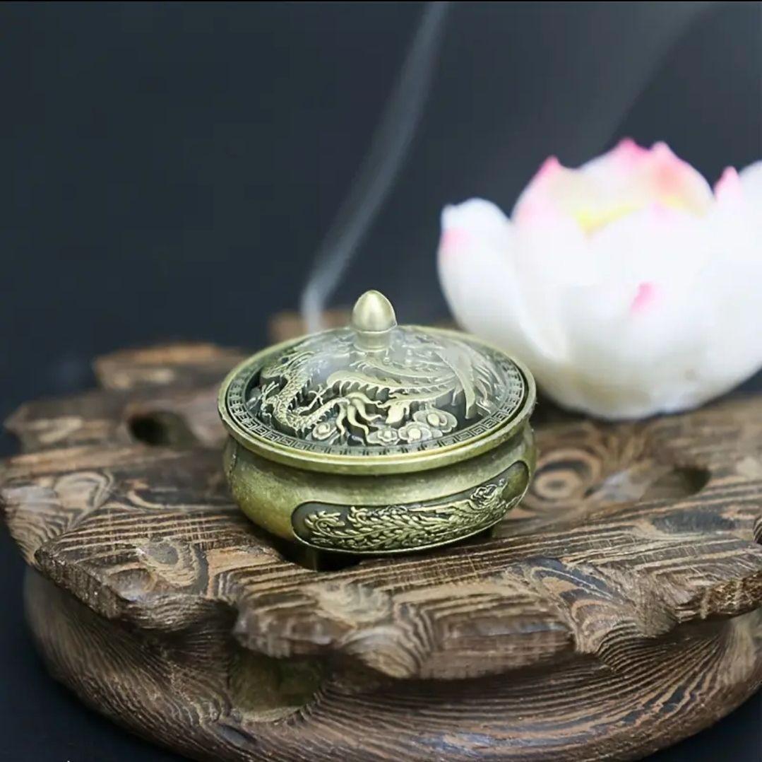 [ popular commodity ] cover attaching metal censer Dragon . Phoenix aroma yoga ..