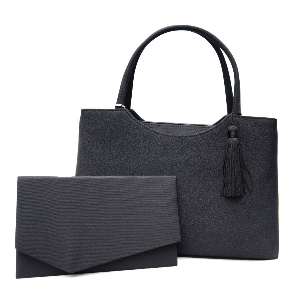  made in Japan . after crepe-de-chine KOUN formal bag fukusa attaching black 60035 handbag handbag bag 