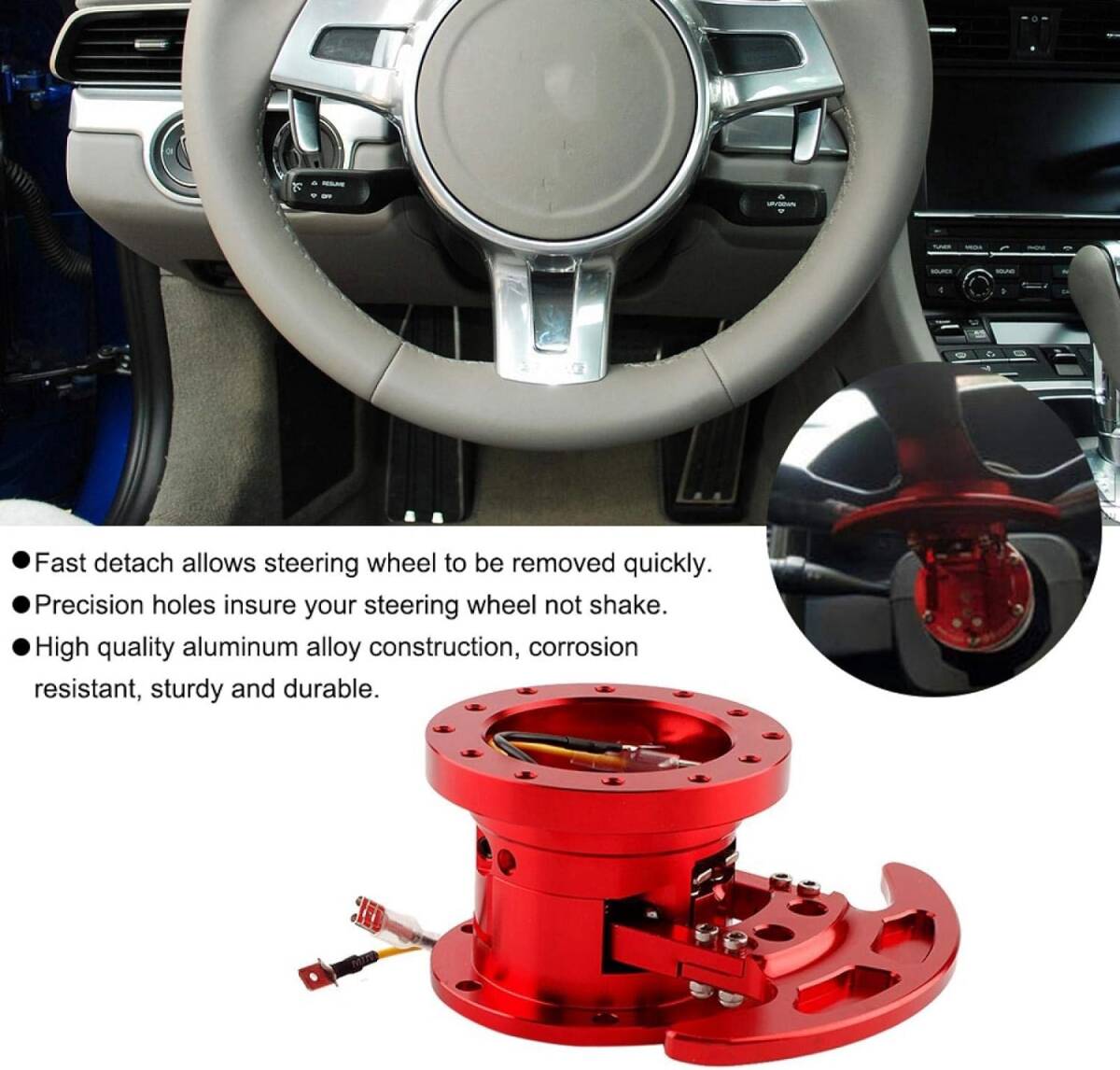  steering gear Boss, steering wheel hub adaptor, steering gear Boss -Qiilu steering wheel quick release hub adapter 