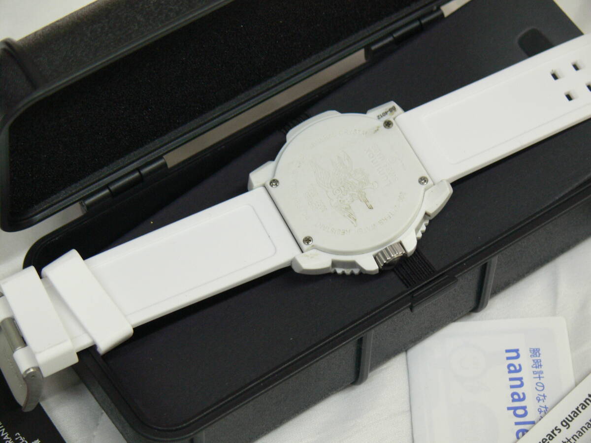 箱付 稼働 良品 ルミノックス QZ 白文字盤 デイト 回転ベゼル メンズ腕時計 の画像4