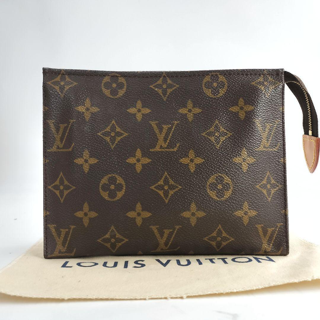 1円【極上美品】ルイヴィトン 1673 LOUISVUITTON ポッシュトワレット19 M47544 / NO0979 化粧ポーチ 小物入れ モノグラム ブラウン の画像1