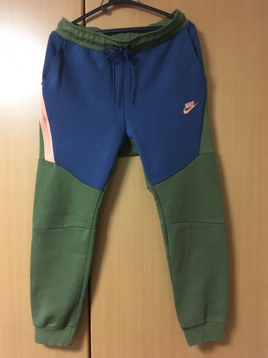 [Маленькое использование / красивые товары] Nike Tech Fleece Jogger Bants Green Blue M Size