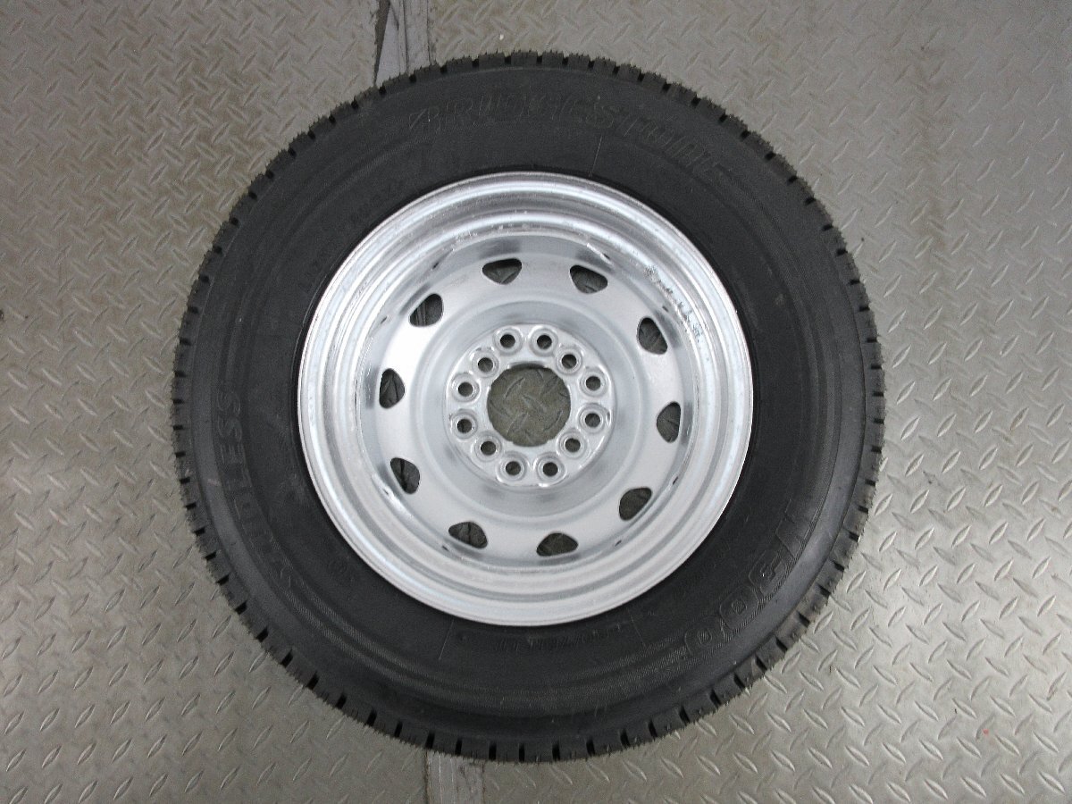 ■中古タイヤホイール■　12インチ 3.5J +35 4H 100/110/114.3 BRIDGESTONE W300 145/80R12 80/78N LT マルチ 冬 1円～ 激安 送料無料 K146_スチールホイール