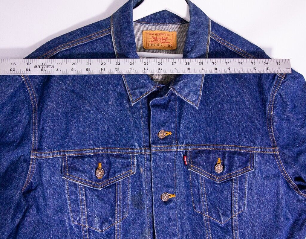 Levi's Strauss & Co 71506-0216 Denim Trucker Jacket 46L Made In USA Stains 海外 即決の画像7