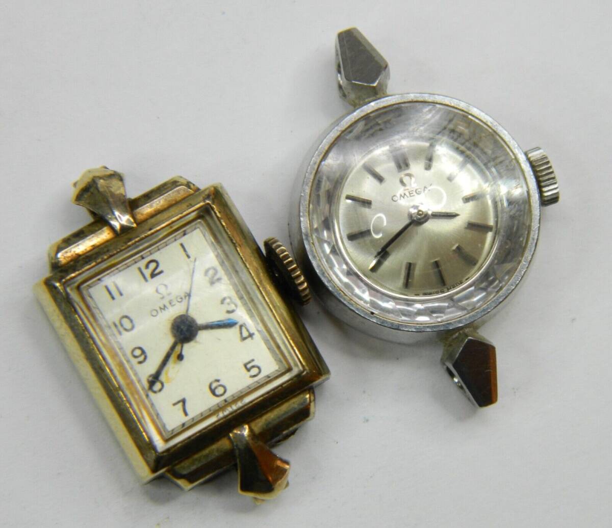 2 VINTAGE OMEGA 484 14K GOLD FILLED STAINLESS STEEL LADIES WATCH LOT - REPAIR 海外 即決の画像2