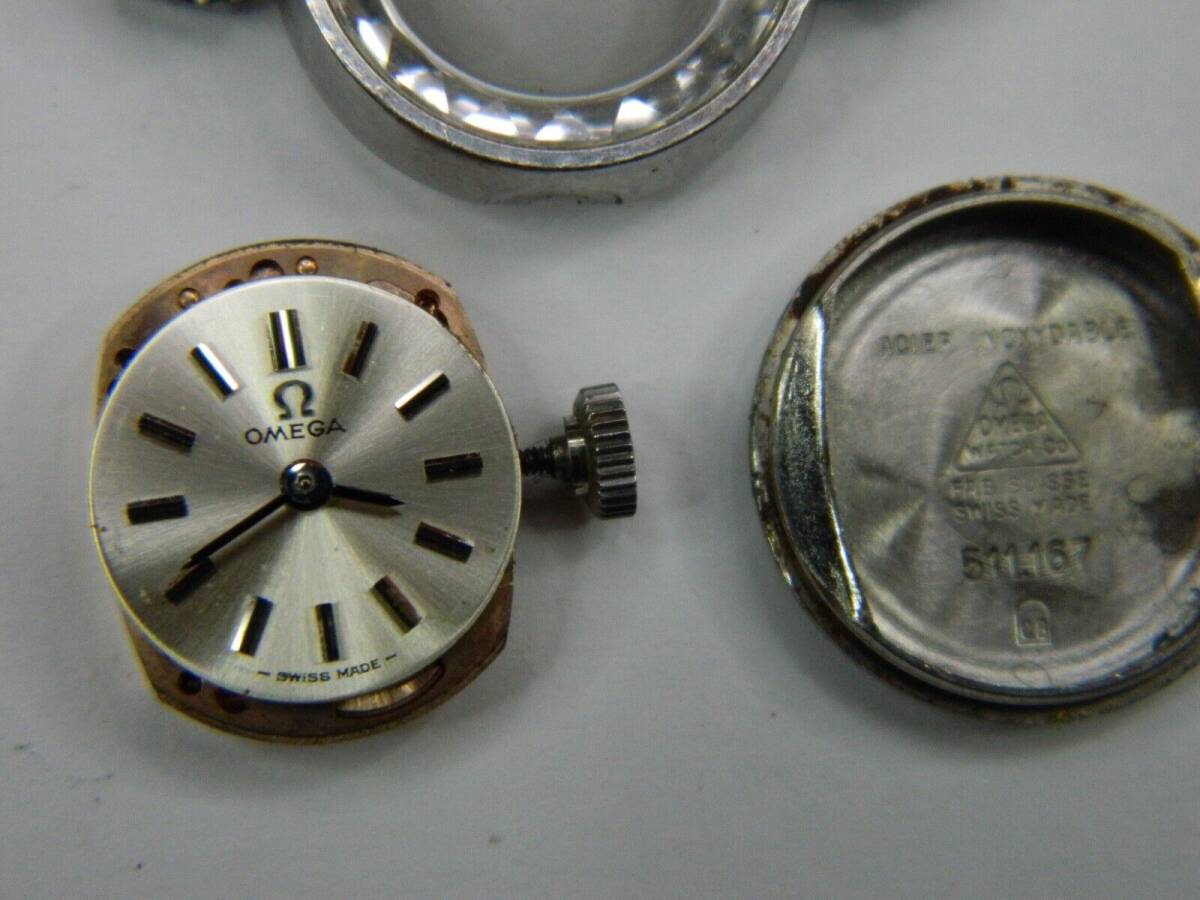 2 VINTAGE OMEGA 484 14K GOLD FILLED STAINLESS STEEL LADIES WATCH LOT - REPAIR 海外 即決の画像8