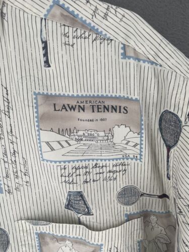 Vintage Nautica Button Up Shirt Mens Large All Over Print Single Stitch Tennis 海外 即決_Vintage Nautica Bu 5