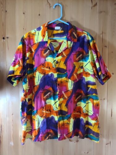 Barbados Vintage Hawaiian Shirt 1980's Holiday Aloha Safari Style Lounge Exotica 海外 即決