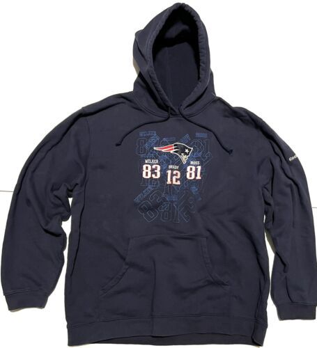 Reebok New England Patriots NFL Team Apparel Hoodie Brady Welker Moss Men Sz 2XL 海外 即決