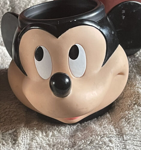 Vintage Applause Disney Mickey and minnie Mouse Head Face Plastic Cup Mug 3D 海外 即決_Vintage Applause D 3