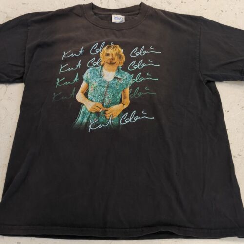 Vtg Kurt Cobain In A Dress Shirt M&O KNITS Large Nirvana 海外 即決