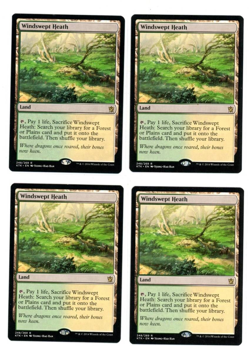 4x Windswept Heath x4 - Khans Tarkir - MTG Magic Playset - NM Condition 海外 即決