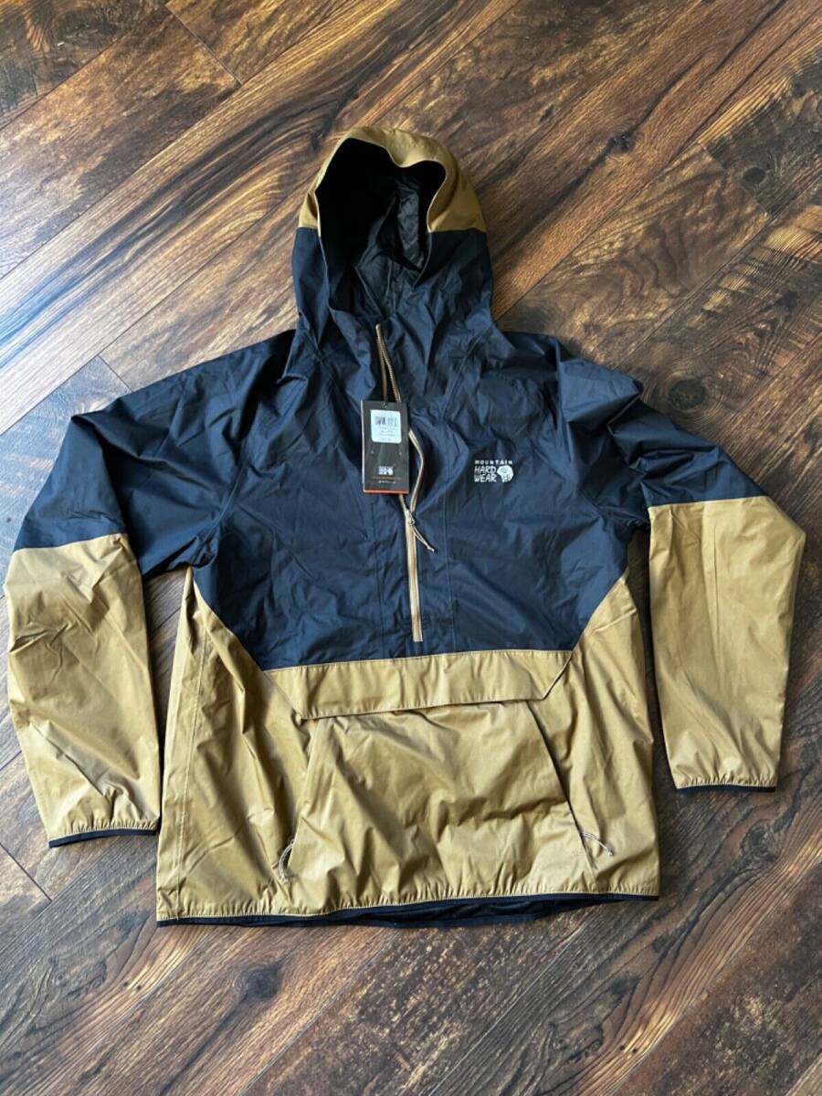 NEW Mountain Hardwear Rainlands Anorak Jacket Mens SZ XL Black Hooded 海外 即決