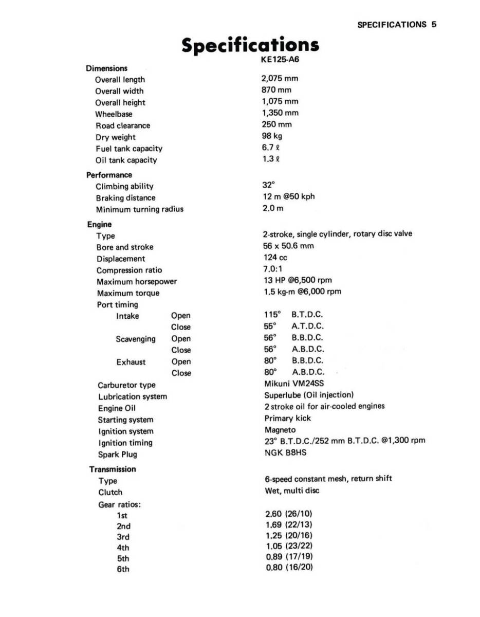 Kawasaki KE125 Service Manual 1978 1979 1980 1981 1982 Repair Workshop Manual 海外 即決_Kawasaki KE125 Ser 7