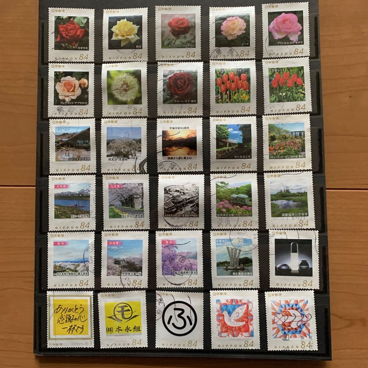 フレーム切手．写真付き切手使用済み　100枚　オフペーパー(一部紙付きを含む)_画像4
