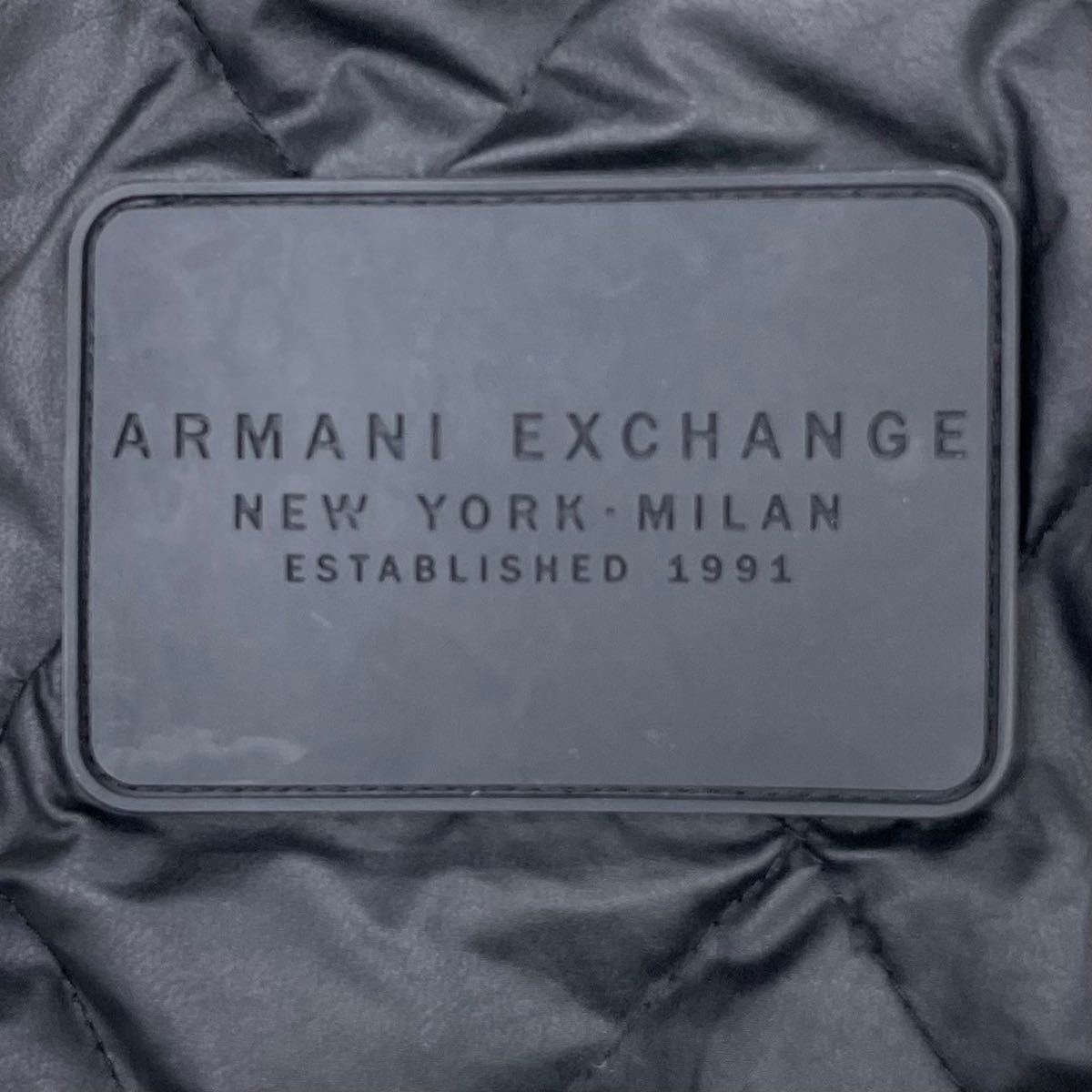 アルマーニエクスチェンジ『王者の逸品』 ARMANI EXCHANGE ダウンジャケット 光沢感 キルティング ブルゾン ブラック 黒 M 肉厚◎ 極暖◎_画像7