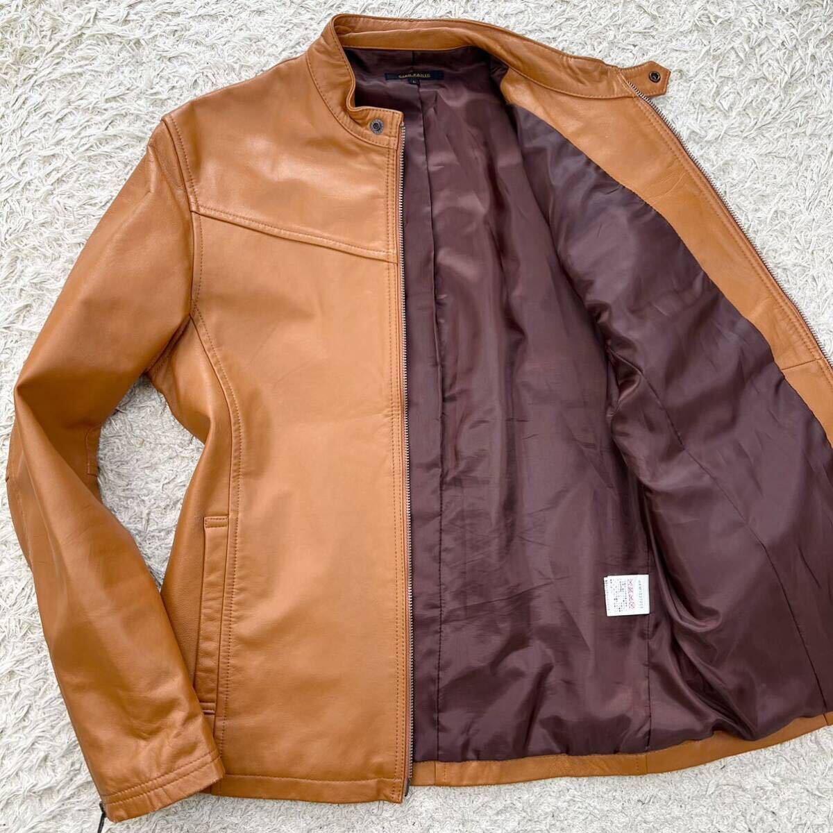  Ciaopanic [ adult surplus ]CIAO PANIC rider's jacket L sheep leather ram leather sheepskin dressing up * light weight Camel spring 