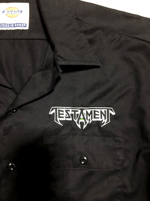 TESTAMENT DICKIES テスタメント ディッキーズ 刺繍 ワークシャツ L サイズ thrash metal slayer metallica megadeth anthrax legacy_画像4