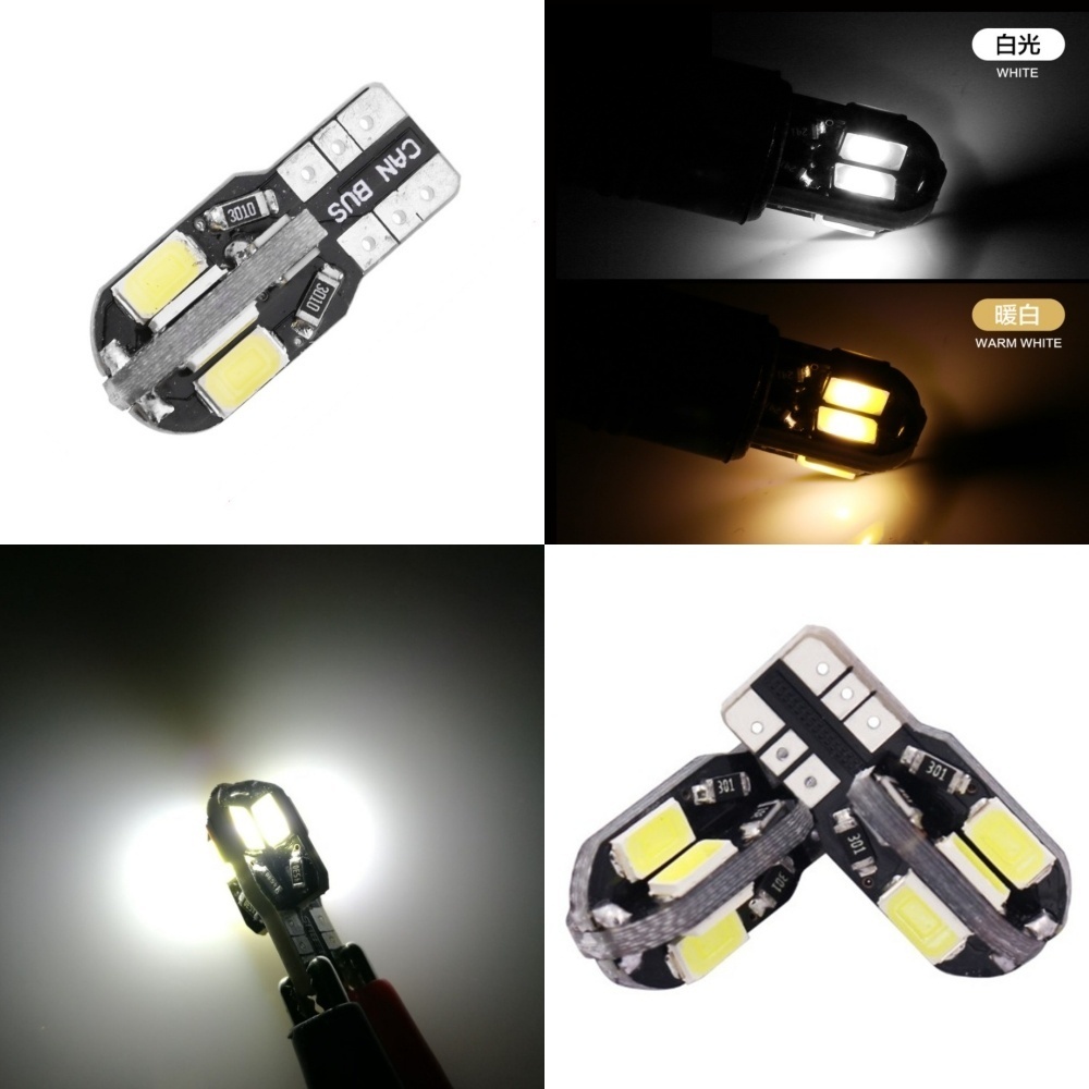 LED 10個セット 12V 5730SMD ウォームホワイト 電球色 T10/T15/T16 キャンセラー内蔵 ポジション球 スモール球 ナンバー灯_画像3