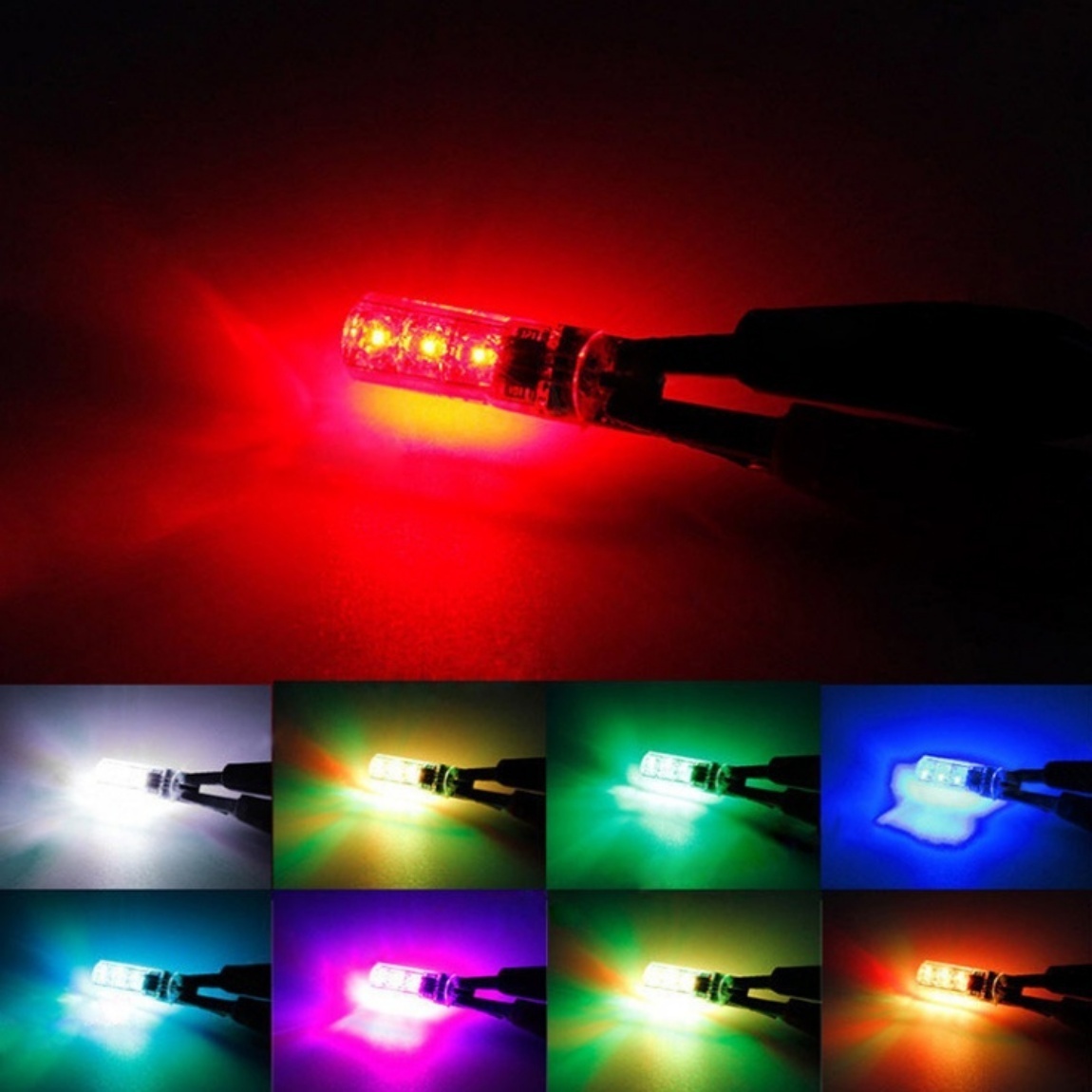 RGB カラーチェンジ T10/T15/T16 高輝度LED ポジション球 スモール球 12V 5050SMD カラー切替 2個セット_画像6