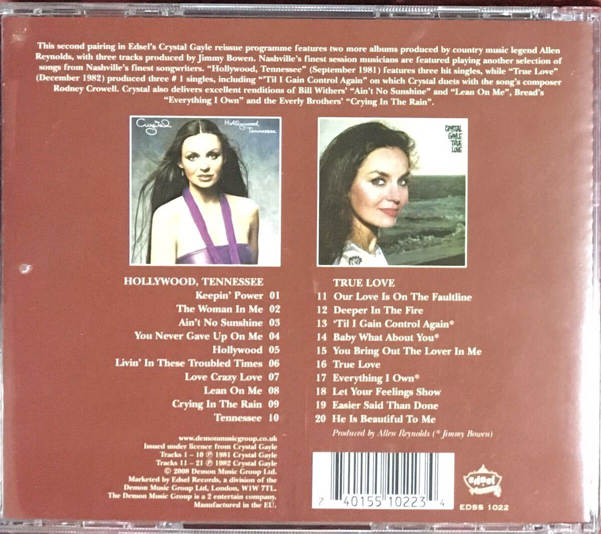 Crystal Gayle[Hollywood, Tennessee+True Love]カントリーポップ/ソフトロック/ライトメロウ/AOR/女性ボーカル/名盤探検隊/Loretta Lynn妹の画像2